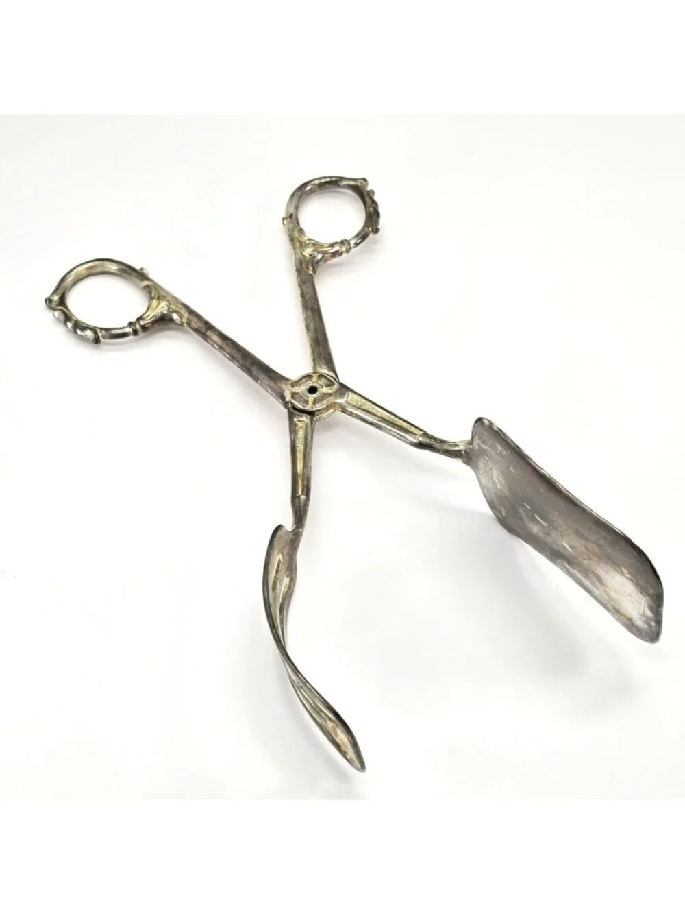 Vintage Taunton Italy Silver-Plated Pastry Tongs Scissor Style VL5061